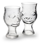 FT052 [1968] Ugly Face vases, 22.7cm [crystal]. 24.5cm [soda]